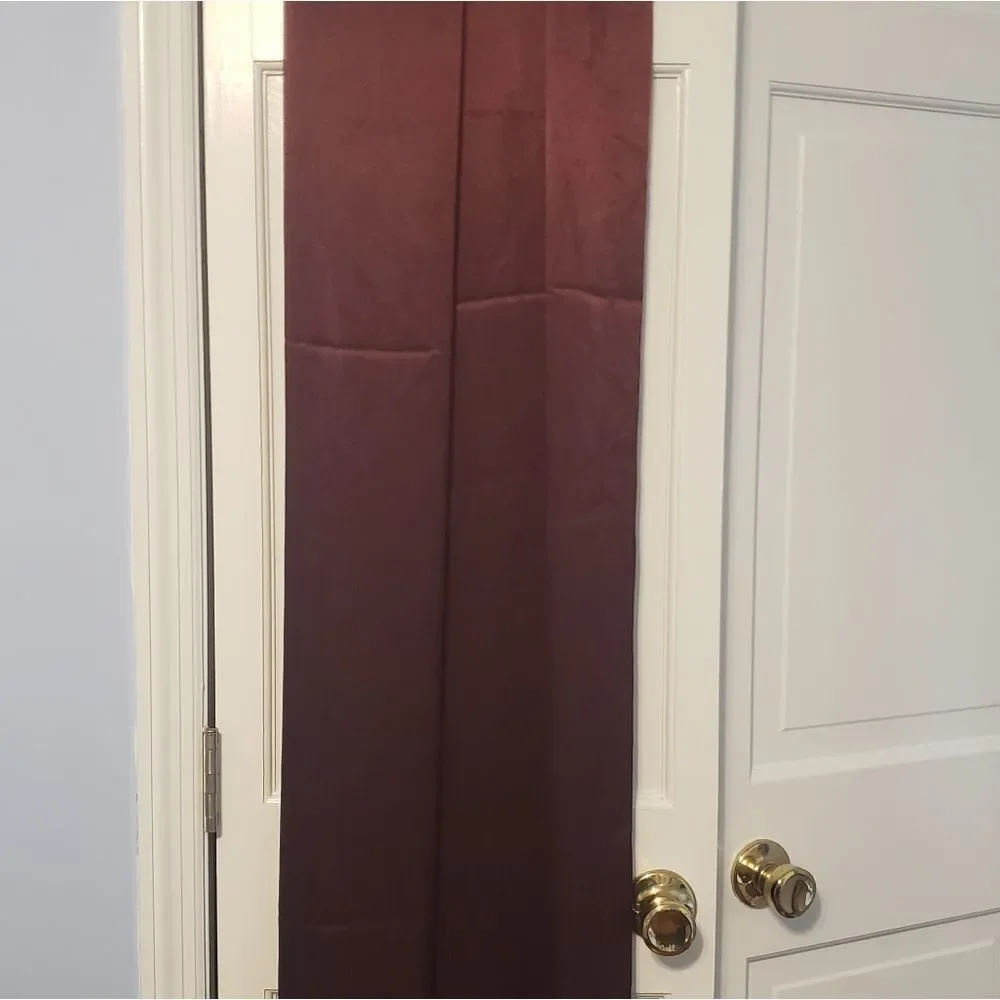 Curtains!! Set of 4 Maroon Grommet Curtain Panels – Luxurious, Textured Finish